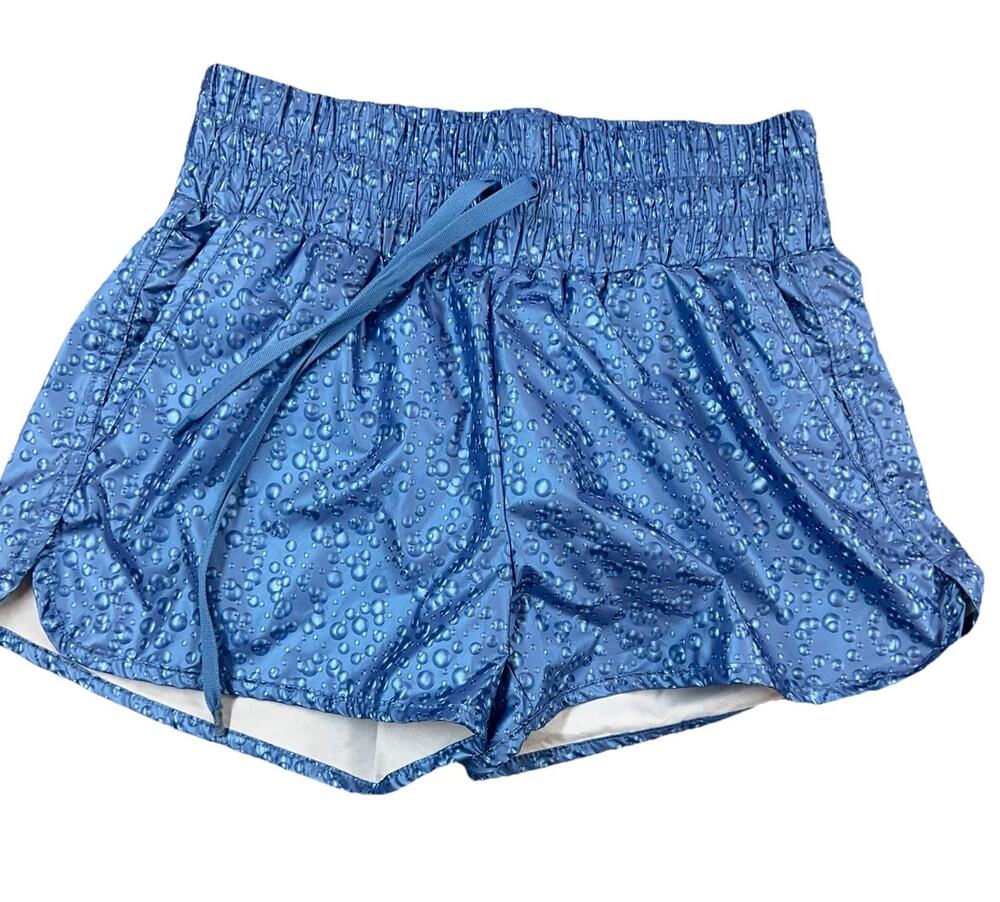 Zyia Blued Steel Bubbles Hi-Rise Bomber Shorts Size Medium Running Athleisure